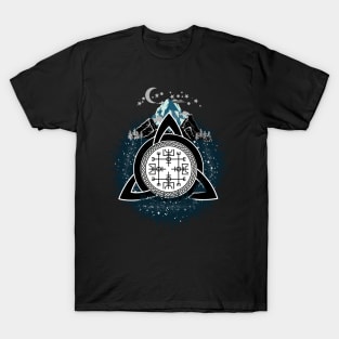 Nordic Charm: Exclusive Design of Triquetra and Vegvisir on Essential Products T-Shirt